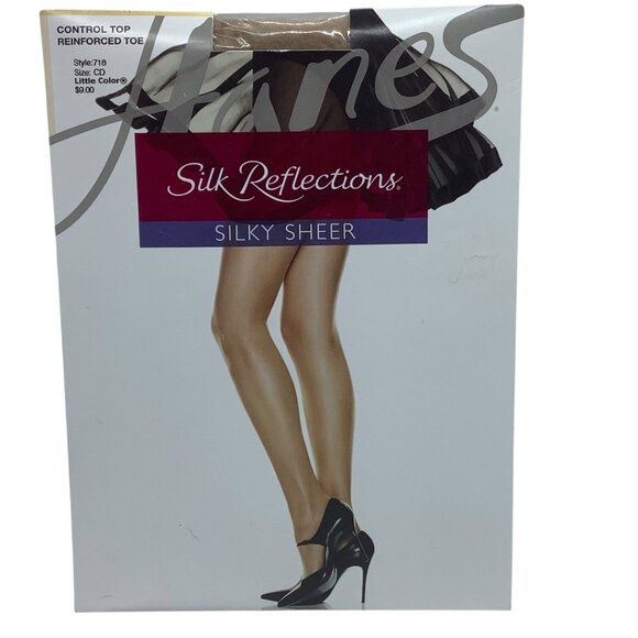 Hanes Silk Reflections Silky Sheer Control Top Pantyhose Style 718 CD Imperfect - Picture 1 of 5
